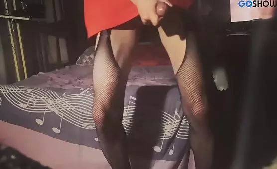 Crossdresser Unveils Crotch Dildo Play Transgender Fantasy Unleashed